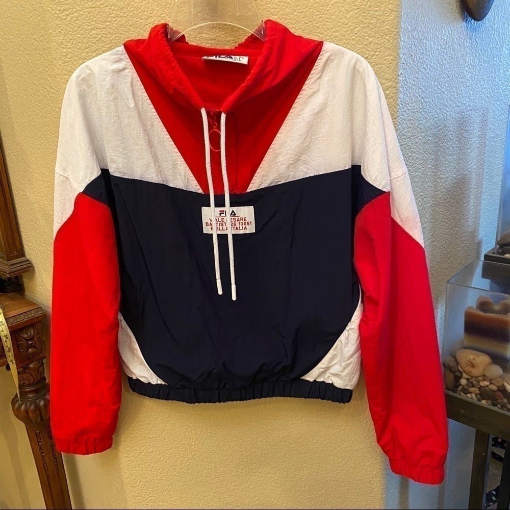 FILA Tessa Women Color-Block Windbreaker Long Sleeve Top Size Small